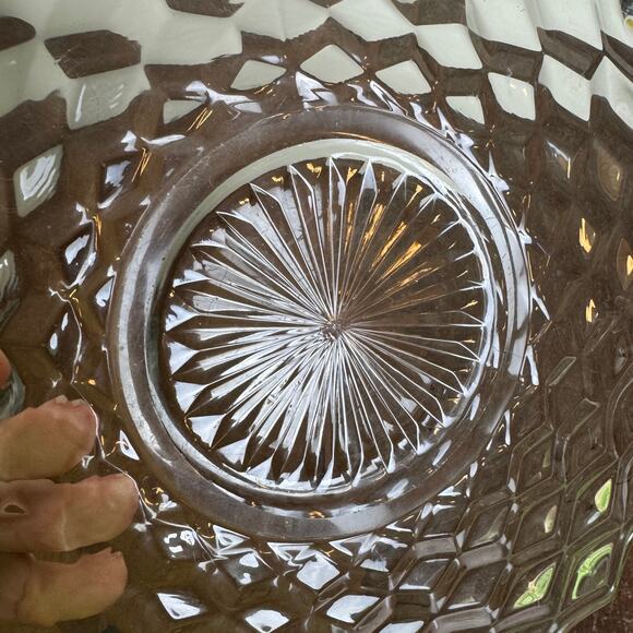 Fostoria American Crystal Clear Glass Cubist 12 Inch Cake Plate Serving Platter - Picture 4 of 6